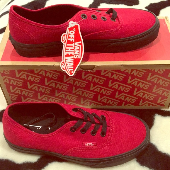 red vans with black soles